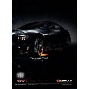 2008 Hankook Tires Ventus V4 Tire BMW M Coupe Vintage Print Ad Man Cave Wall Art